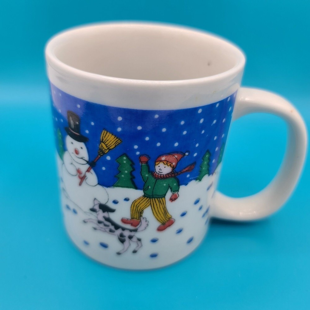 Christmas Snowman Dalmation Carolers Coffee Cocoa Mug
